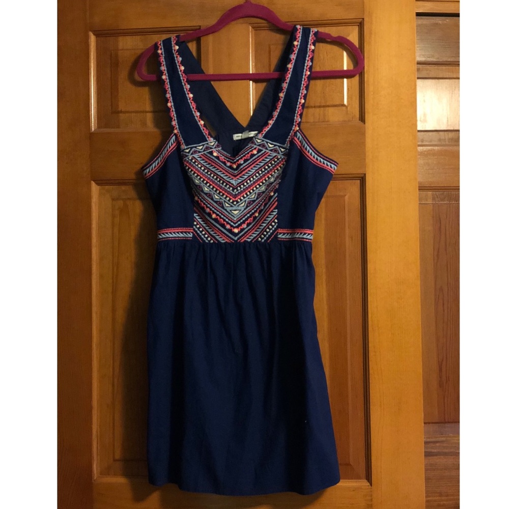 American Eagle Navy Printed Dress